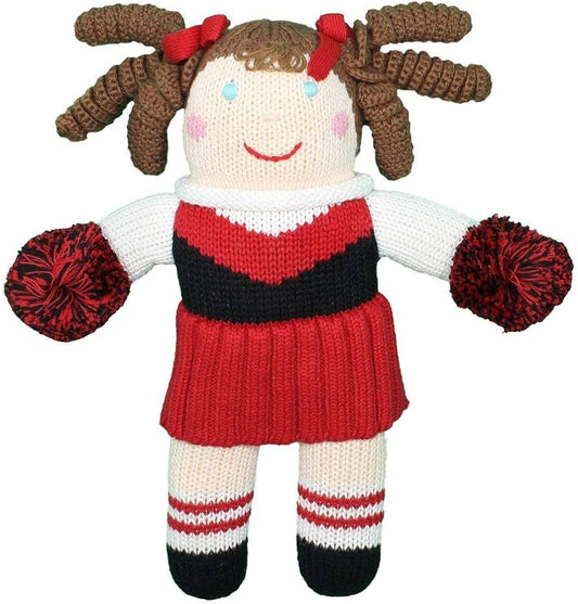 Zubels - 12” Red & Black Cheerleader Knit Doll