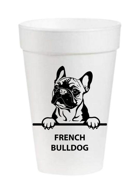 French Bulldog Styrofoam Cups