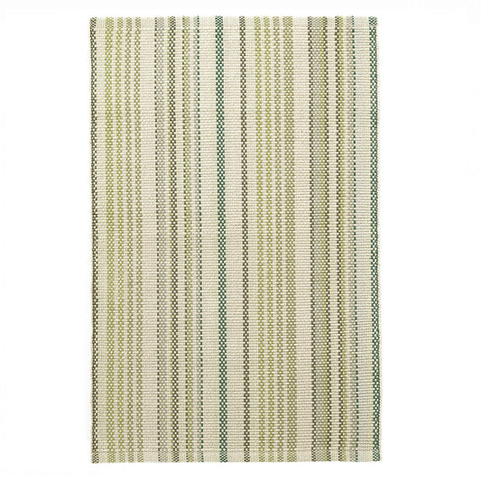 Annie Selke Oslo Stripe Green Handwoven Cotton Rug