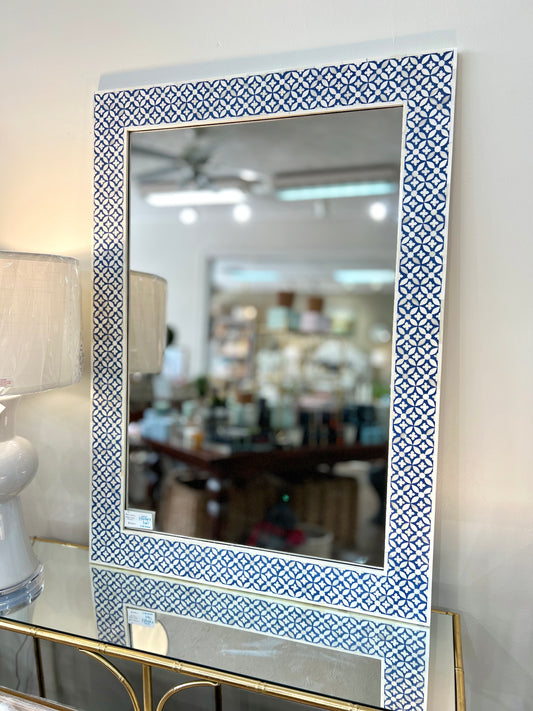 Two’s Company - Blue and White Bone Inlet Mirror