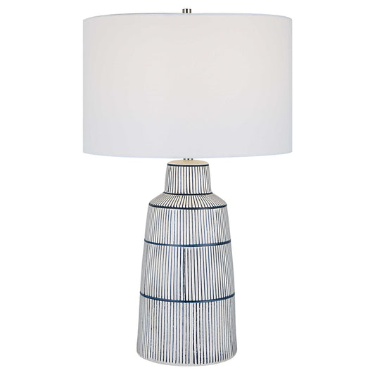 Uttermost Blue and White Striped Lamp