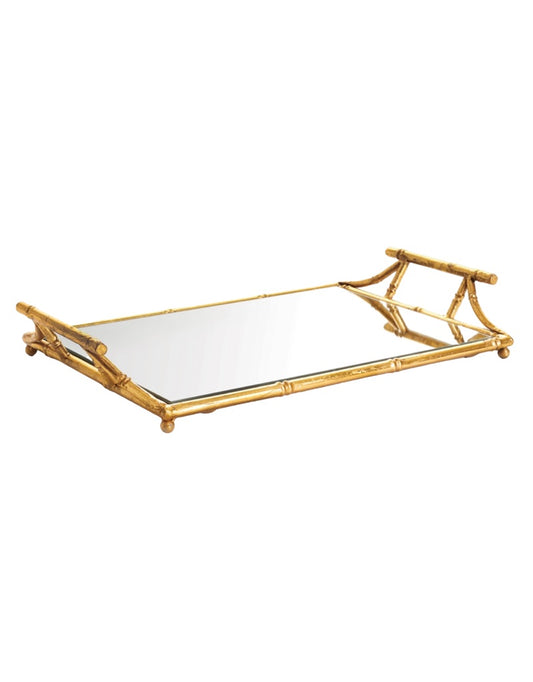 Gold Bamboo Mirrored Tray
