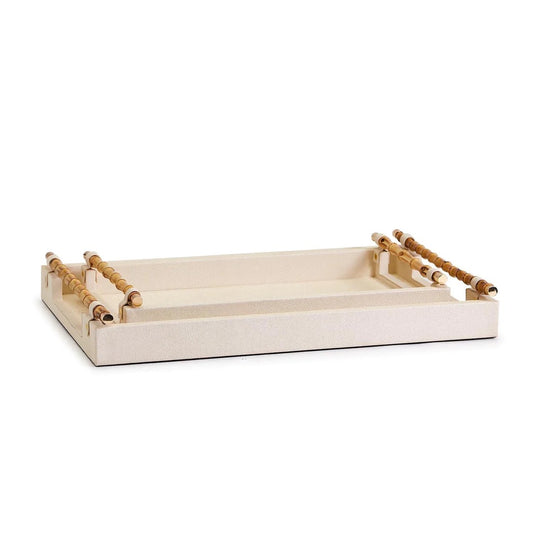 Cream Tray with Bamboo Handles
