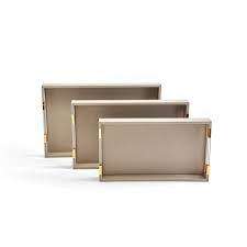 Taupe Decorative Rectangle Tray
